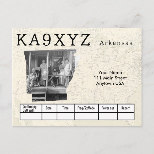 Anpassningsbarna QSL för din Shaped Cutout-utout-m Vykort (Framsida)