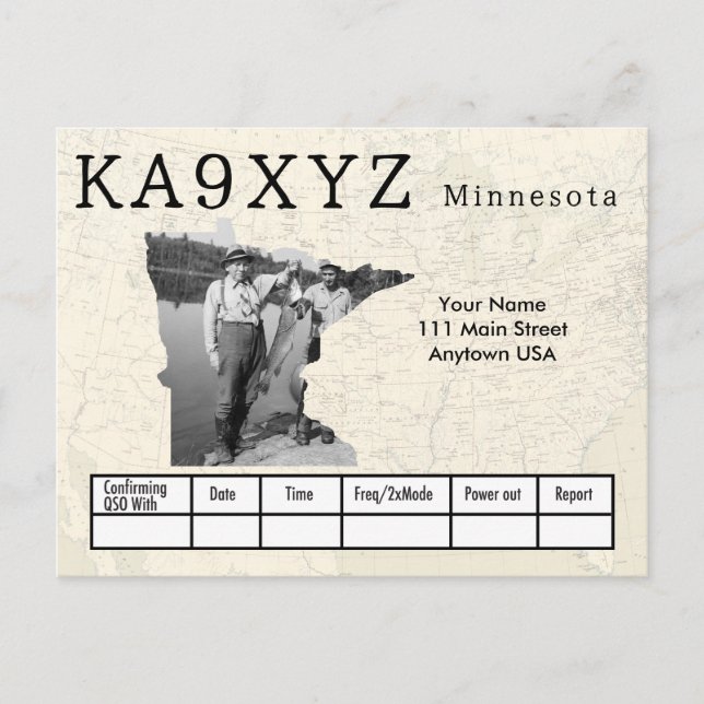 Anpassningsbarna QSL för Shaped Cutout-modellen fö Vykort (Framsida)