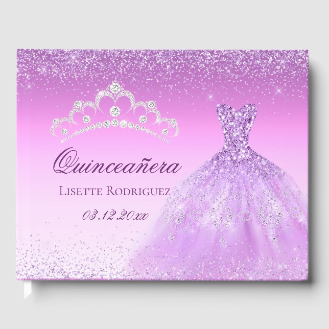 Anpassningsbarna Quinceanera, Lila Lilac Gästböcker (Framsida)