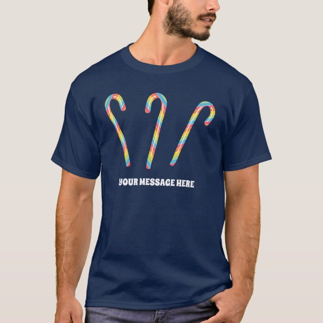 Anpassningsbarna Rainbow Polkagrisars Meddelande j T Shirt (Framsida)