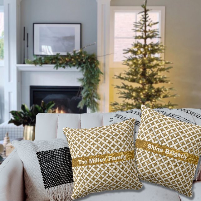 Anpassningsbarna Razzle Dazzle jul Glittery Guld S Kudde (Skapare uppladdad)