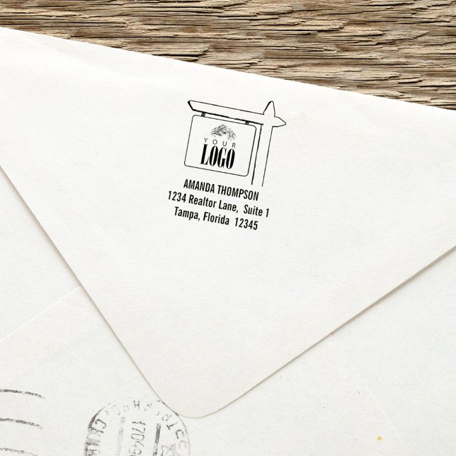 Anpassningsbarna Real Gods Professionell Lägg till Självfärgande Stämpel (Real estate "add your logo" custom self inking stamp.)