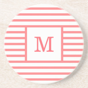 Anpassningsbarna Red and White Rand Monogram Sands Underlägg