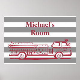 Anpassningsbarna Red och Grått Fire lastbil Poster