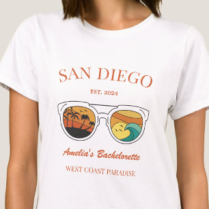 Anpassningsbarna Retro Beach Bachelorette Party Gi T Shirt