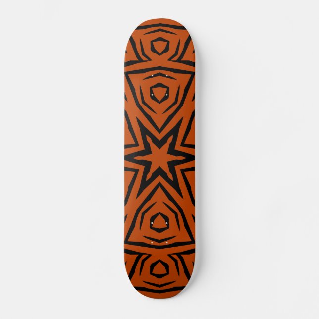 Anpassningsbarna Retro Mönster Abstrakt Art - Skat Old School Skateboard Bräda 18 Cm (Framsida)