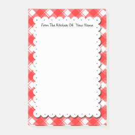 Anpassningsbarna Retro Red White Play Checks Post Post-it Block
