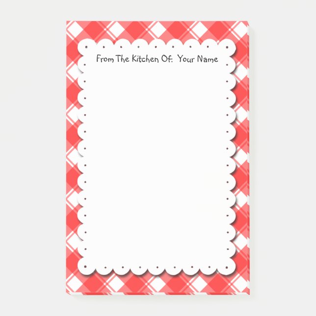 Anpassningsbarna Retro Red White Play Checks Post  Post-it Block (Framsida)