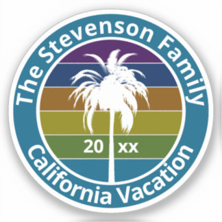 Anpassningsbarna Retro Träd Tropical Family Vacati Klistermärken
