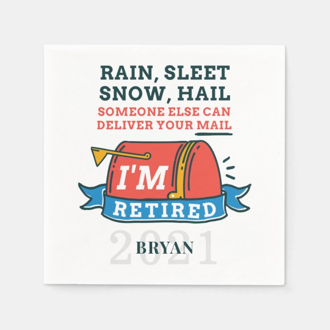 Anpassningsbarna Retrött Postal Worker Pension Pappersservett (Framsidan)