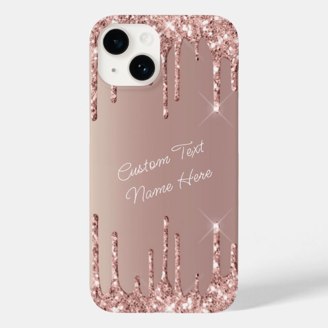 Anpassningsbarna Ro Guld Glitter Namn iphone case (Baksida)