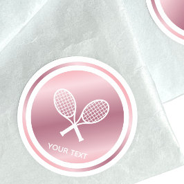 Anpassningsbarna ro Guld tennis Rackets Girls Spor Runt Klistermärke