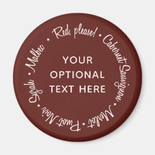 Anpassningsbarna Röd Vin, textmagnet Magnet