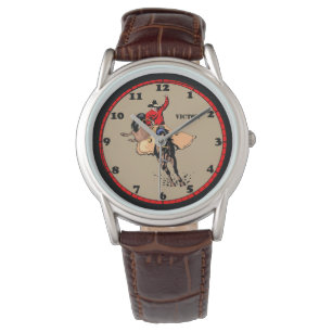 Anpassningsbarna Rodeo Cowboy Bull Rider Armbandsur