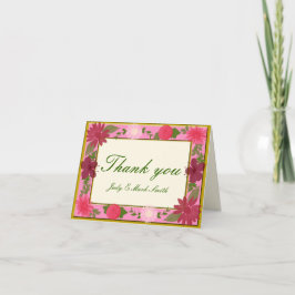 Anpassningsbarna rosa Flowers Tack, kort