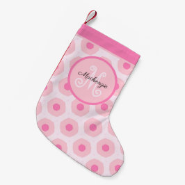 Anpassningsbarna Rosa Girly Circle Dots Mönster Liten Julstrumpa