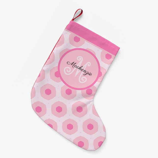 Anpassningsbarna Rosa Girly Circle Dots Mönster Liten Julstrumpa (Framsidan (Hängande))