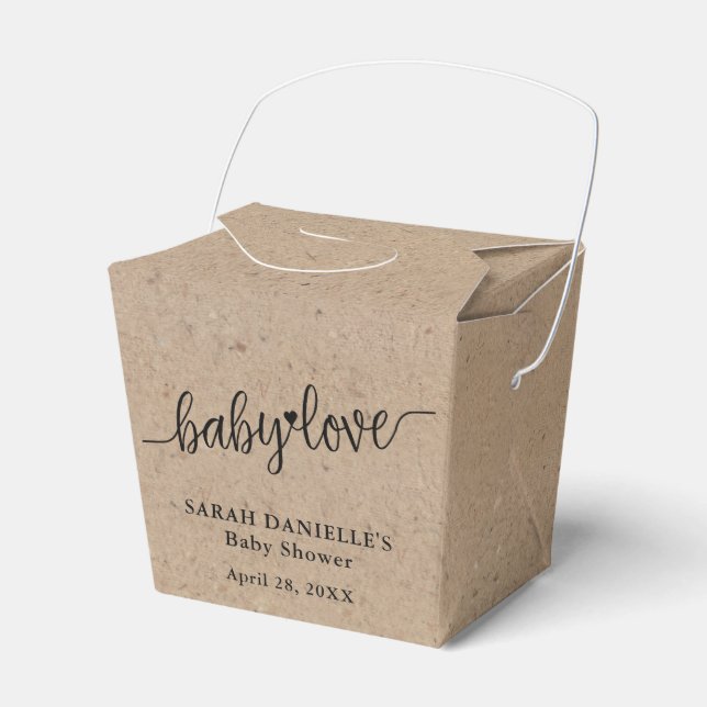 Anpassningsbarna Rustic Kraft Baby Kärlek Presentaskar (Framsidan Sidan)
