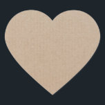 Anpassningsbarna Rustic Kraft Papper Blank Templat Hjärtformat Klistermärke<br><div class="desc">Kolla in den här coolan napkin ringar för party. De har en klassisk,  modern och elegant papper bakgrund i Kraft. Det är en fullständig märkning av anpassadet för alla dina hantverksprodukter från Etsy Home eller ditt företag.</div>