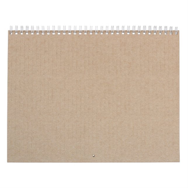 Anpassningsbarna Rustic Kraft Papper Blank Templat Kalender (Omslag)