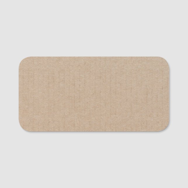 Anpassningsbarna Rustic Kraft Papper Blank Templat Namnbricka (Framsida)