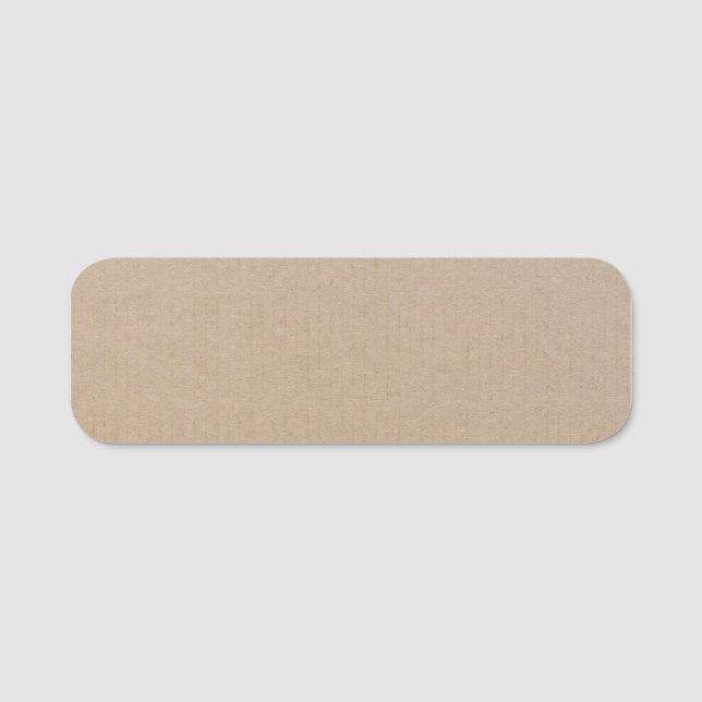 Anpassningsbarna Rustic Kraft Papper Blank Templat Namnbricka (Framsida)