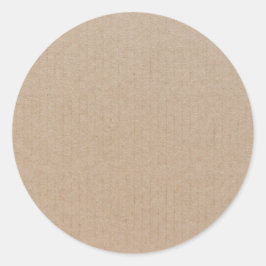 Anpassningsbarna Rustic Kraft Papper Blank Templat Runt Klistermärke