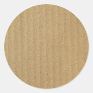 Anpassningsbarna Rustic Kraft Papper Blank Templat Runt Klistermärke
