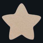Anpassningsbarna Rustic Kraft Papper Blank Templat Stjärnformat Klistermärke<br><div class="desc">Kolla in den här coolan napkin ringar för party. De har en klassisk,  modern och elegant papper bakgrund i Kraft. Det är en fullständig märkning av anpassadet för alla dina hantverksprodukter från Etsy Home eller ditt företag.</div>