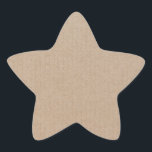 Anpassningsbarna Rustic Kraft Papper Blank Templat Stjärnformat Klistermärke<br><div class="desc">Kolla in den här coolan napkin ringar för party. De har en klassisk,  modern och elegant papper bakgrund i Kraft. Det är en fullständig märkning av anpassadet för alla dina hantverksprodukter från Etsy Home eller ditt företag.</div>