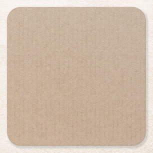 Anpassningsbarna Rustic Kraft Papper Blank Templat Underlägg Papper Kvadrat