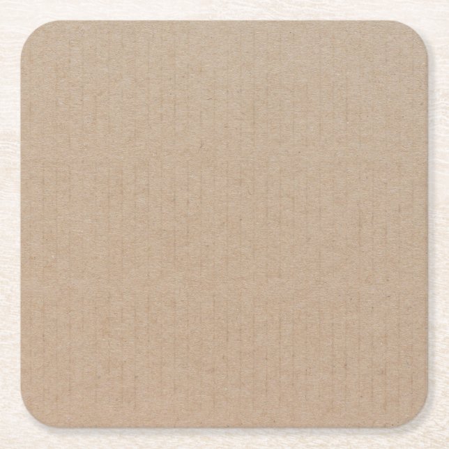 Anpassningsbarna Rustic Kraft Papper Blank Templat Underlägg Papper Kvadrat (Framsidan)