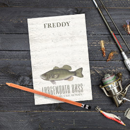 Anpassningsbarna Rustic Wood Nature Fisherman Bass Post-it Block