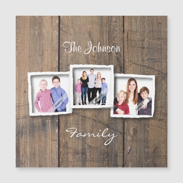 Anpassningsbarna Rustic Wood Photo Collage (Framsida)