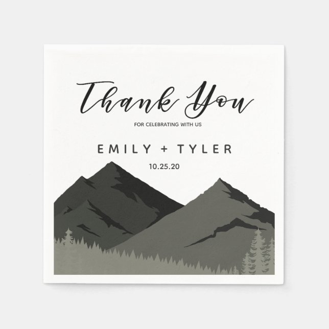 Anpassningsbarna Rustig Mountain Woodland Forest B Pappersservett (Framsidan)