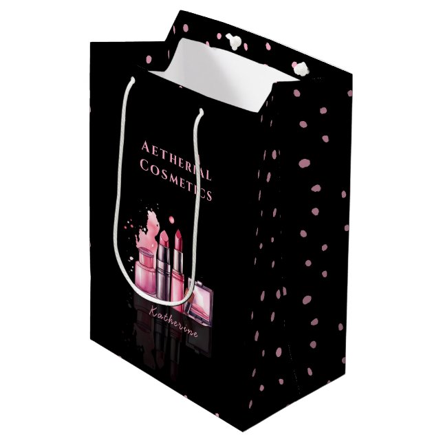Anpassningsbarna Salon Gift Bag för Rosa vid midna (Framsidan Vinklad)