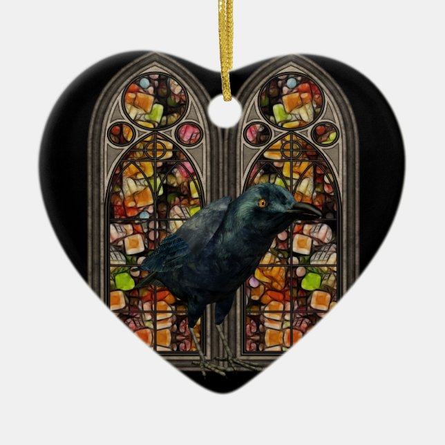 Anpassningsbarna Samhain Heart Ornament, genomfärg Julgransprydnad Keramik (Framsidan)