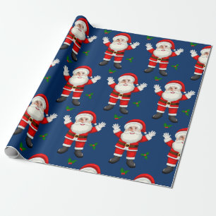Anpassningsbarna Santa Ansikte Blue i God jul Löv Presentpapper