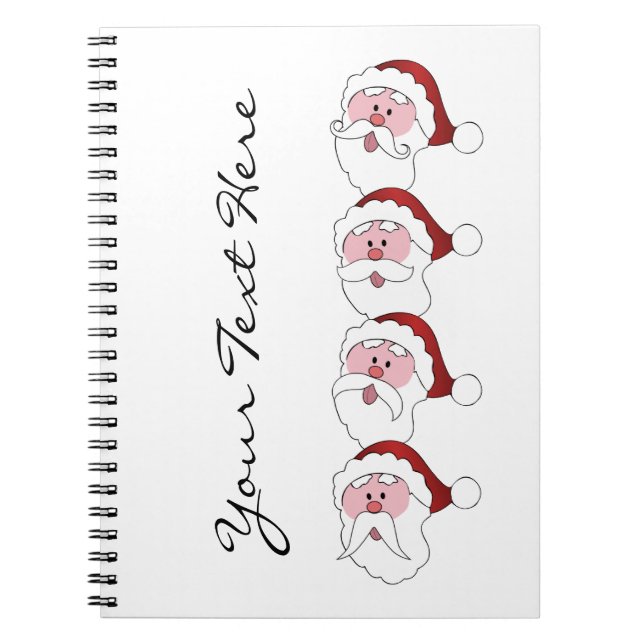 Anpassningsbarna Santa's Mustacher Anteckningsbok Med Spiral (Framsidan)