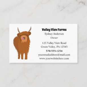 Anpassningsbarna Scottish Highland Cattle Cow Grap Visitkort