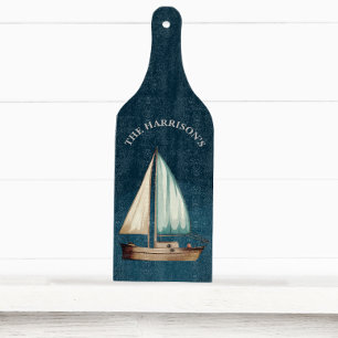Anpassningsbarna Segelbåt vid marinblå sjömil Vint