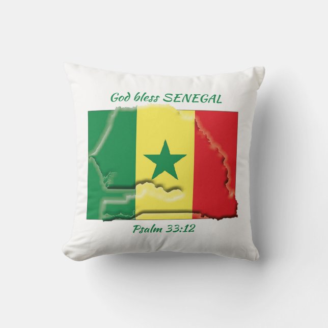 ANPASSNINGSBARNA SENEGAL FLAGGA Patriotic Scriptur Kudde (Framsida)
