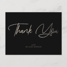 Anpassningsbarna Silver Glitter Chic & Black Tack Vykort