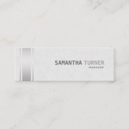 Anpassningsbarna silver Rand White Leather Profess Mini Visitkort