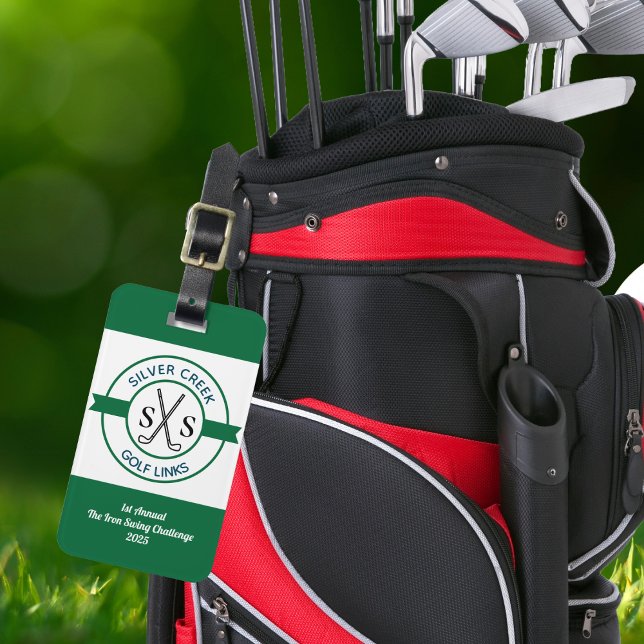 Anpassningsbarna Skapar din egen Golf-turnering Bagagebricka (Personalized golf luggage tags for tournaments, clubs & outings. Perfect gifts and event giveaways.)