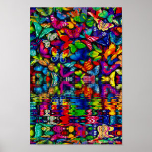 ANPASSNINGSBARNA SKRIV UT vatten BUTTERFLIES Poster