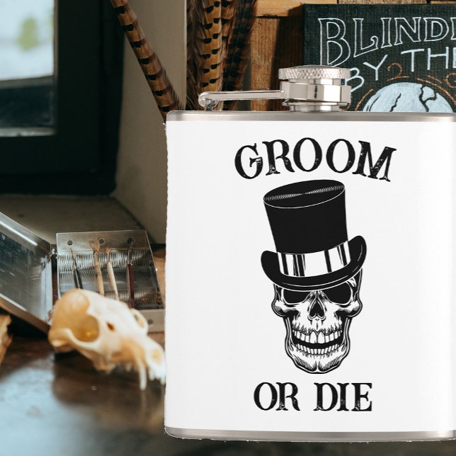 Anpassningsbarna Skull för Gothic Bröllop Bachelor Fickplunta (Skapare uppladdad)
