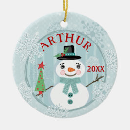 Anpassningsbarna Snögubbar Glad helg jul Julgransprydnad Keramik