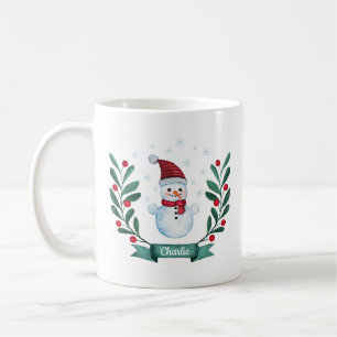 Anpassningsbarna Snögubbe i julfärgen Kaffemugg