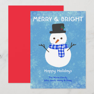Anpassningsbarna Snögubbe Merry & Bright Glad helg Julkort